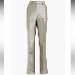 NWT Roony Kobo Moody Lame silver straight leg trouser